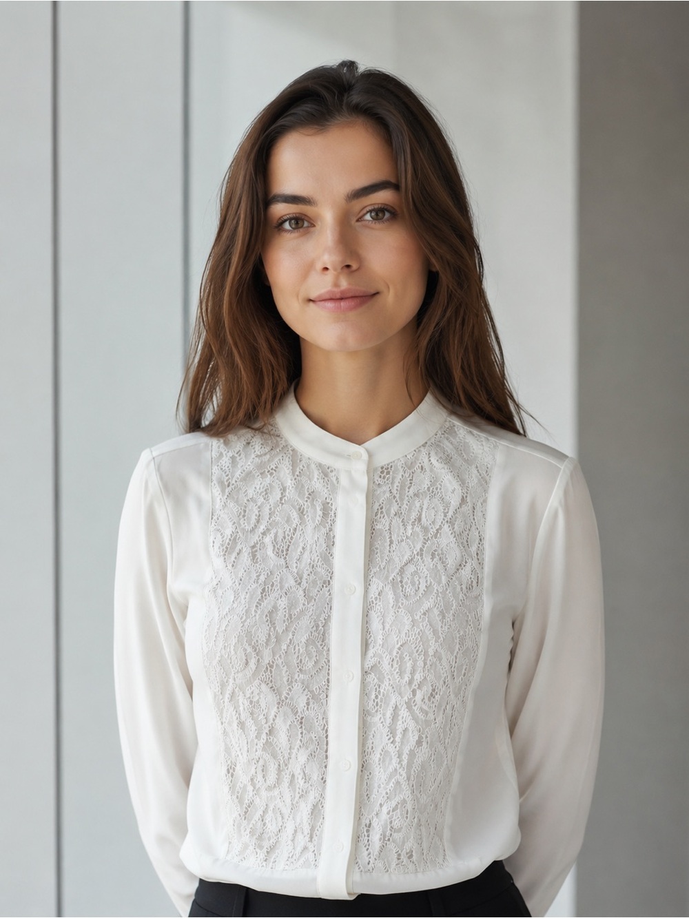 Simply Vera Vera Wang Cream Lace Front Blouse